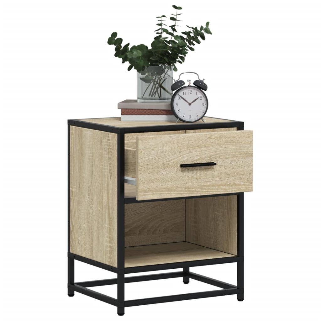 vidaXL Bedside Cabinet Sonoma Oak 40x31x50 cm Engineered Wood 4