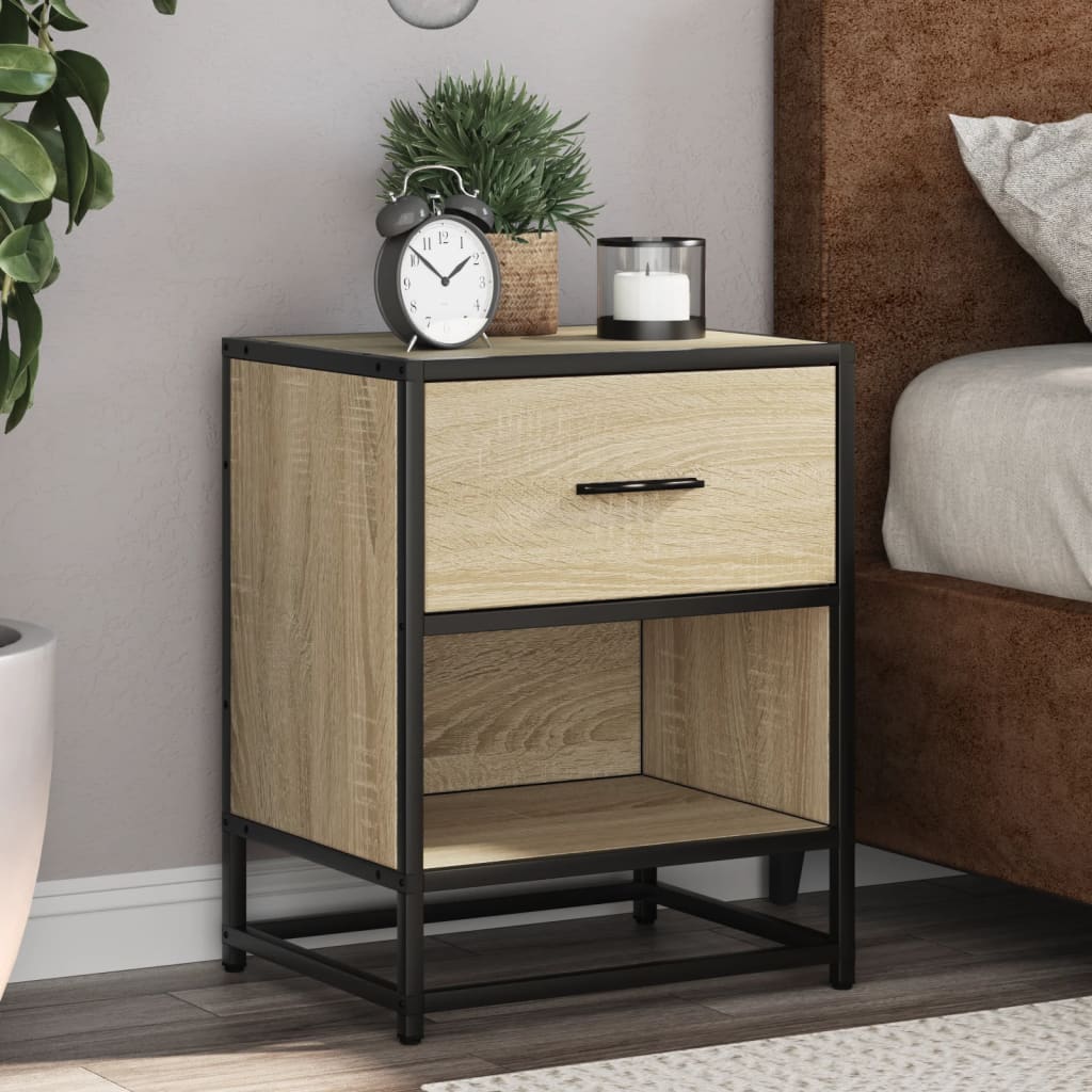 vidaXL Bedside Cabinet Sonoma Oak 40x31x50 cm Engineered Wood 1