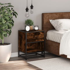 vidaXL Bedside Cabinet Smoked Oak 40x31x50 cm Engineered Wood 3