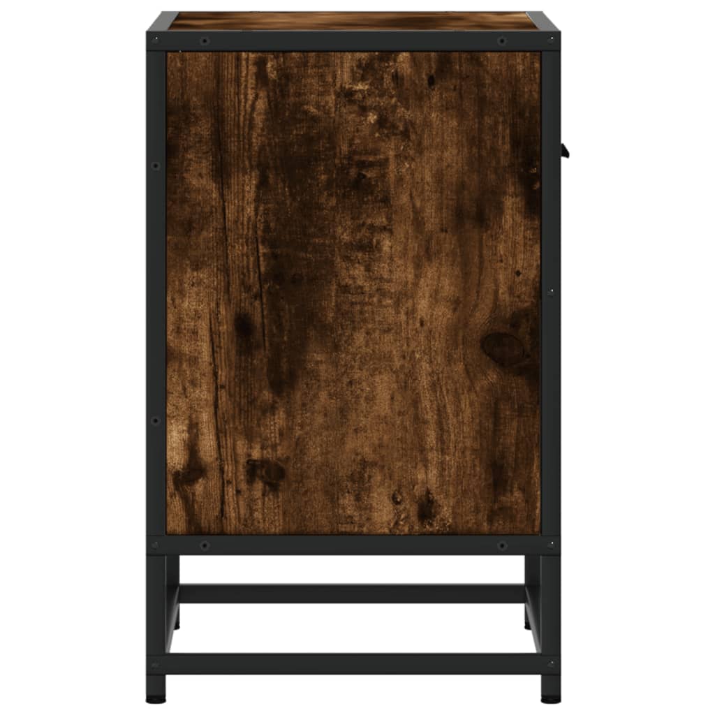 vidaXL Bedside Cabinet Smoked Oak 40x31x50 cm Engineered Wood 6