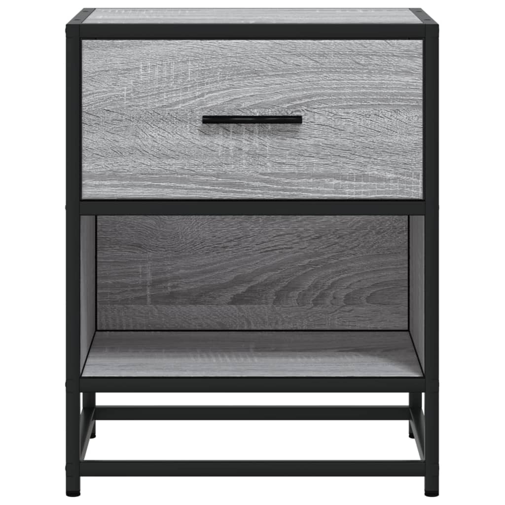 vidaXL Bedside Cabinet Grey Sonoma 40x31x50 cm Engineered Wood 5