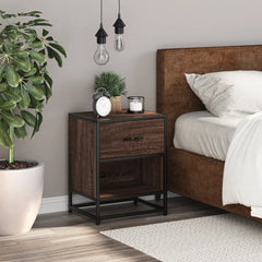 vidaXL Bedside Cabinet Brown Oak 40x31x50 cm Engineered Wood 3