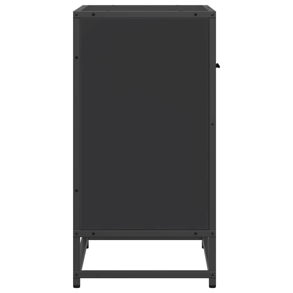 vidaXL Bedside Cabinet Black 60x31x60 cm Engineered Wood and Metal 6