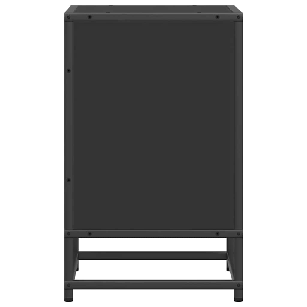 vidaXL Bedside Cabinet Black 40x31x50 cm Engineered Wood and Metal 6
