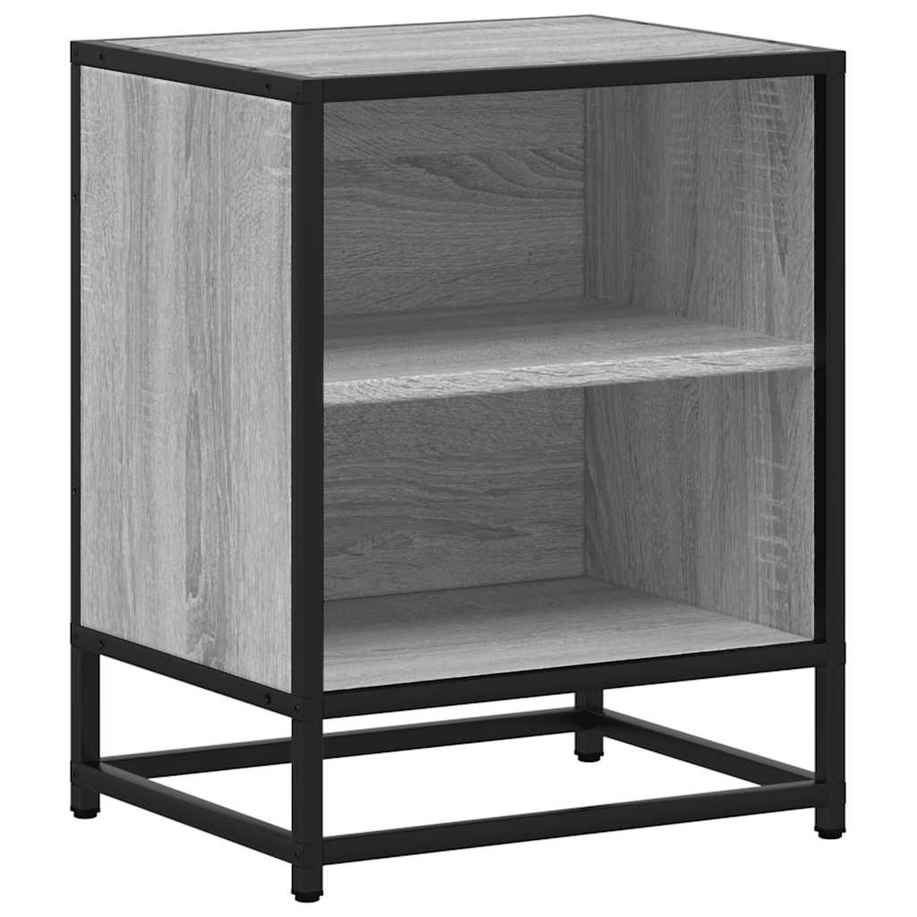 vidaXL Bedside Cabinets 2 pcs Grey Sonoma 40x31x50 cm Engineered Wood and Metal 6