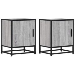 vidaXL Bedside Cabinets 2 pcs Grey Sonoma 40x31x50 cm Engineered Wood and Metal 2