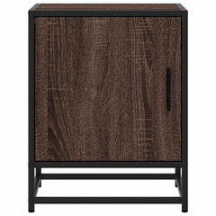 vidaXL Bedside Cabinet Brown Oak 40x31x50 cm Engineered Wood and Metal 5