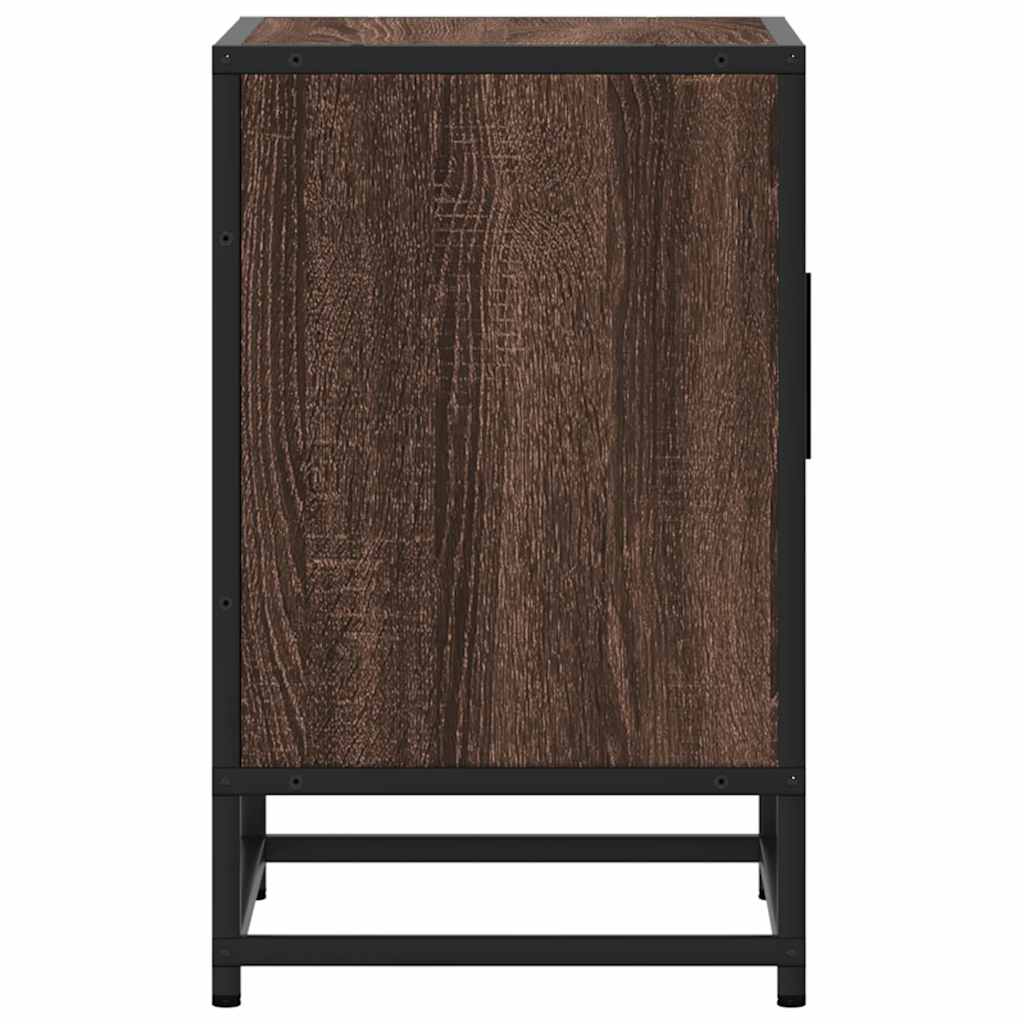 vidaXL Bedside Cabinet Brown Oak 40x31x50 cm Engineered Wood and Metal 6