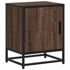 vidaXL Bedside Cabinets 2 pcs Brown Oak 40x31x50 cm Engineered Wood and Metal 6