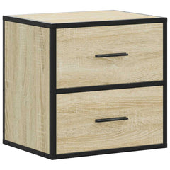 vidaXL Wall-mounted Bedside Cabinet Sonoma Oak 40x31x39.5 cm 2