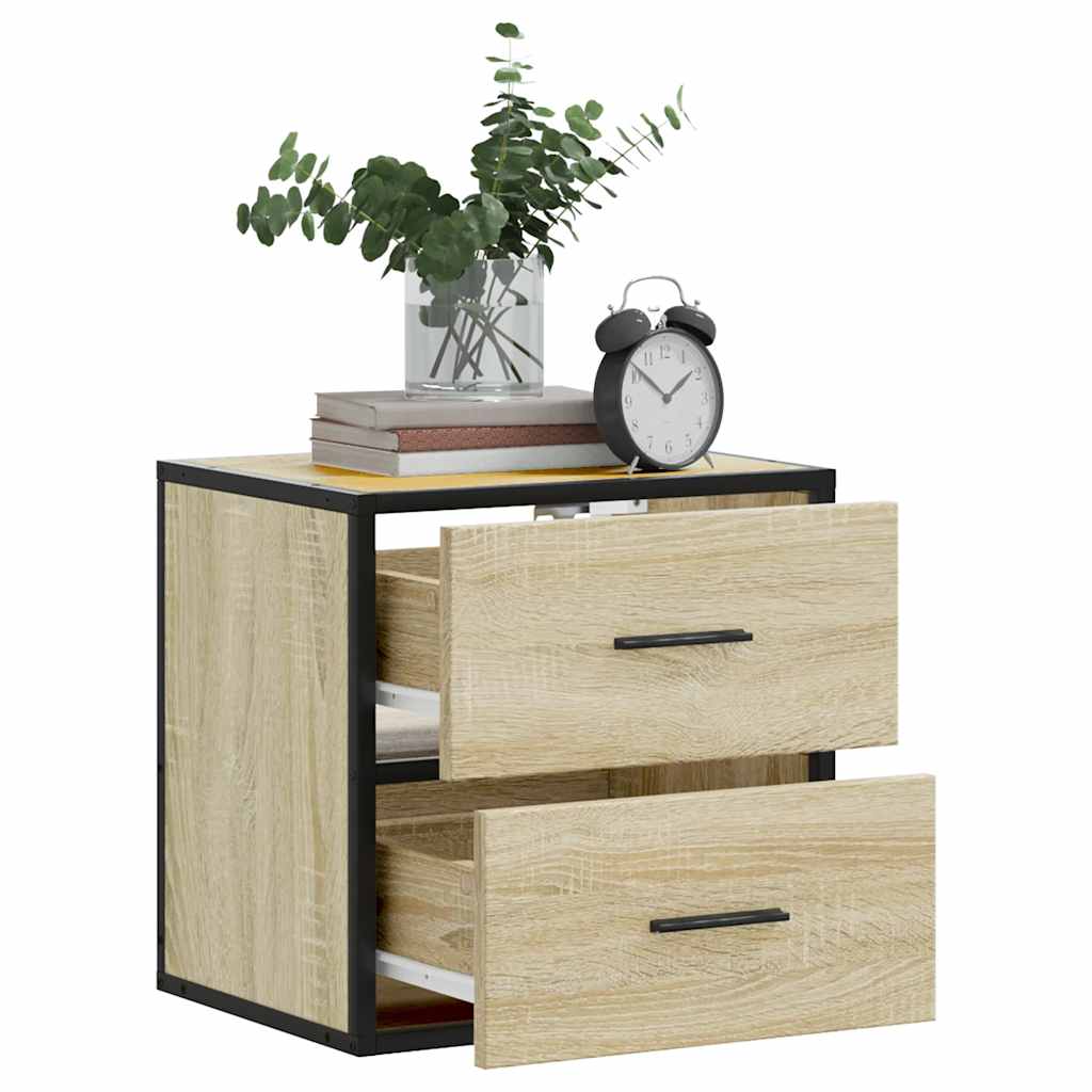 vidaXL Wall-mounted Bedside Cabinet Sonoma Oak 40x31x39.5 cm 4