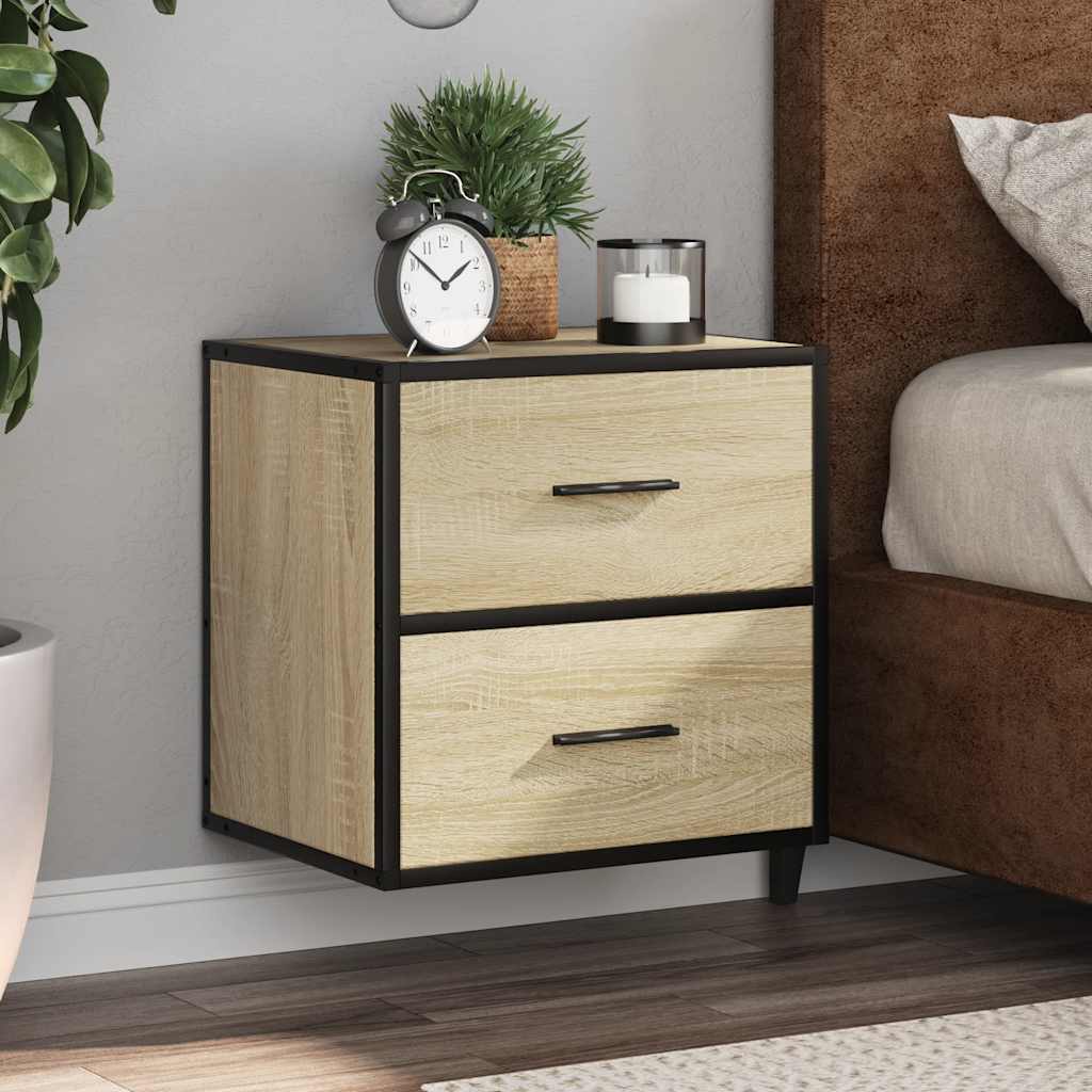 vidaXL Wall-mounted Bedside Cabinet Sonoma Oak 40x31x39.5 cm 1