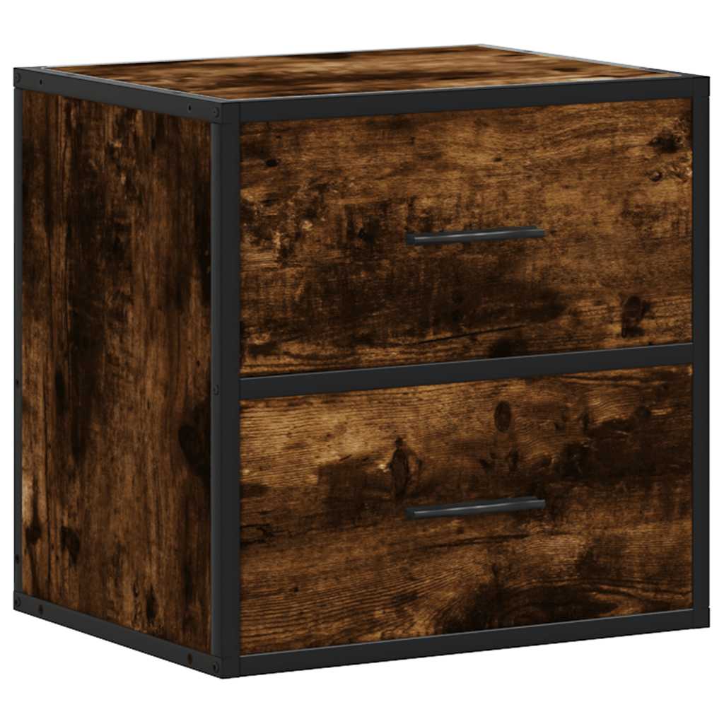 vidaXL Wall-mounted Bedside Cabinets 2 pcs Smoked Oak 40x31x39.5 cm 6
