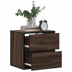 vidaXL Wall-mounted Bedside Cabinets 2 pcs Brown Oak 40x31x39.5 cm 4