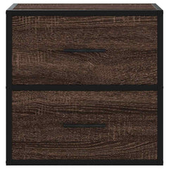 vidaXL Wall-mounted Bedside Cabinets 2 pcs Brown Oak 40x31x39.5 cm 5