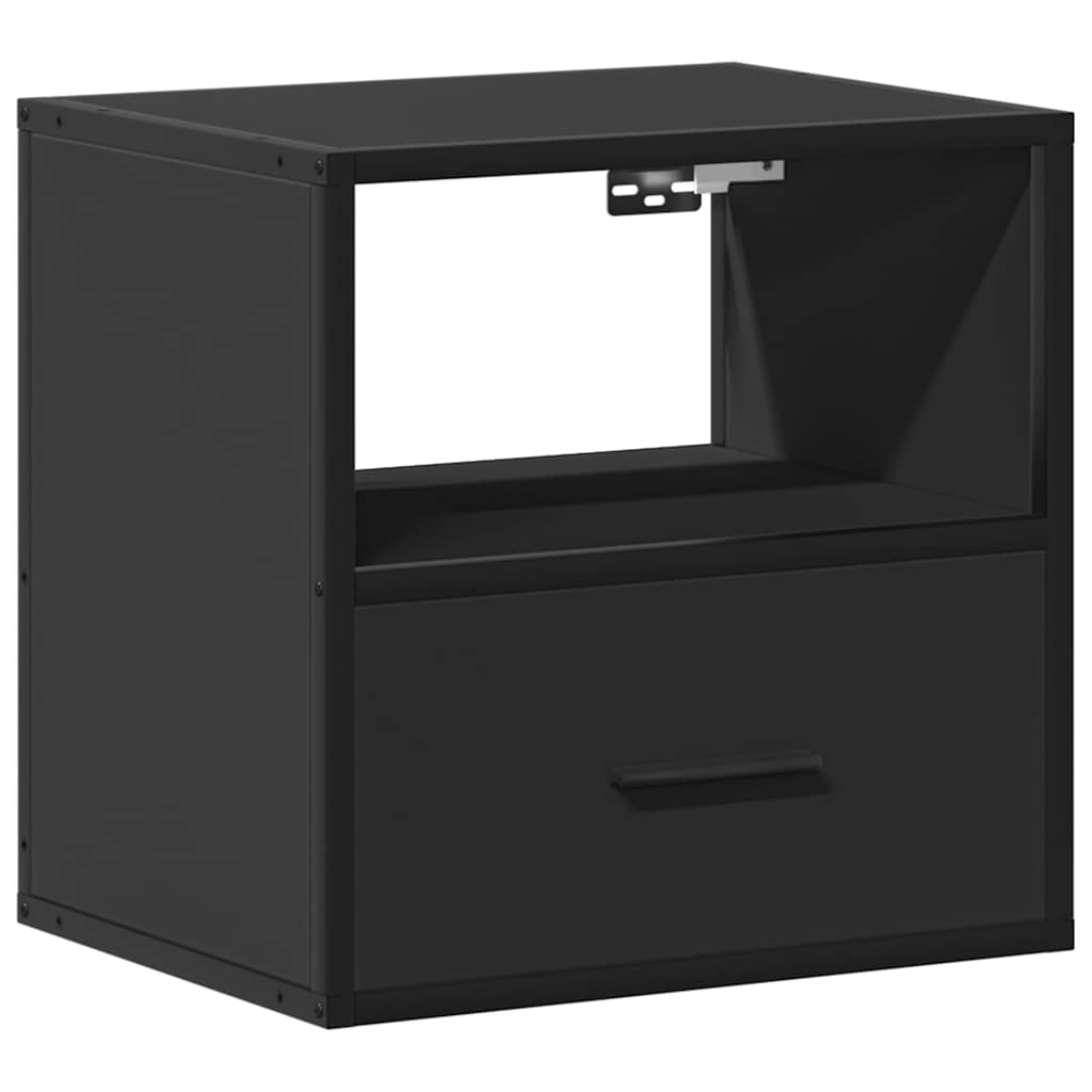 vidaXL Wall-mounted Bedside Cabinet Black 40x31x39.5 cm 2