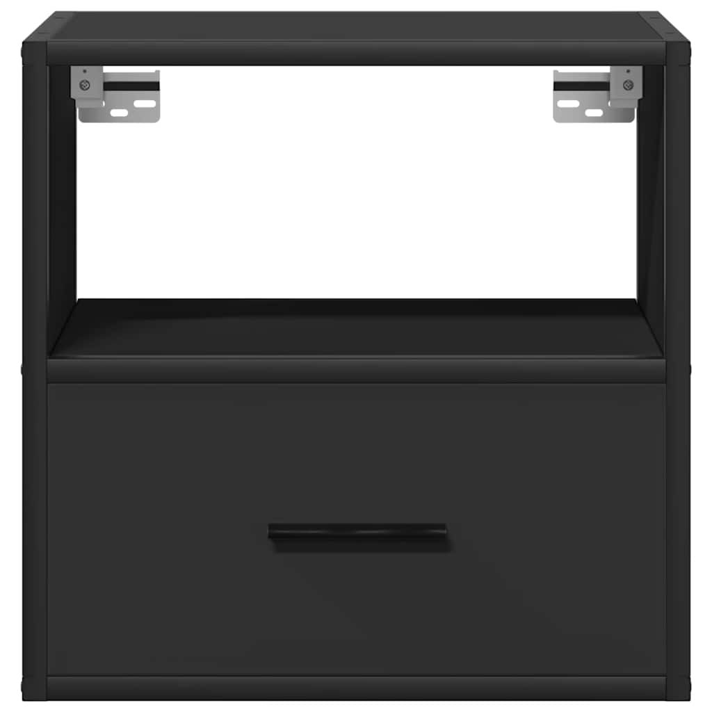 vidaXL Wall-mounted Bedside Cabinets 2 pcs Black 40x31x39.5 cm 5