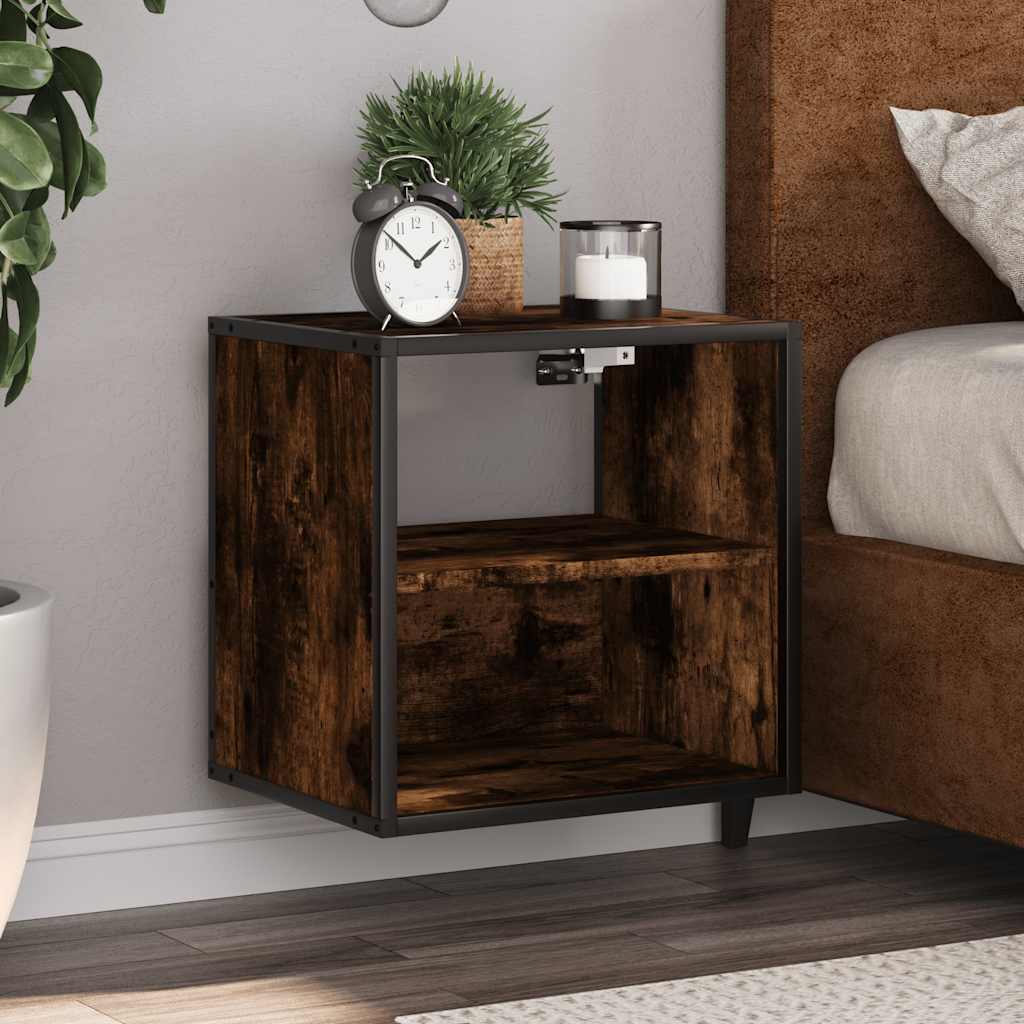 vidaXL Wall-mounted Bedside Cabinets 2 pcs Smoked Oak 40x31x39.5 cm 1