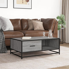 vidaXL Coffee Table Grey Sonoma 90x57x35 cm Engineered Wood and Metal 3