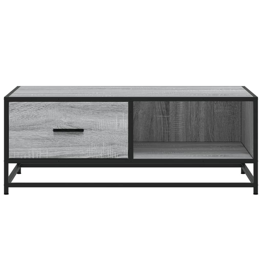 vidaXL Coffee Table Grey Sonoma 90x57x35 cm Engineered Wood and Metal 5