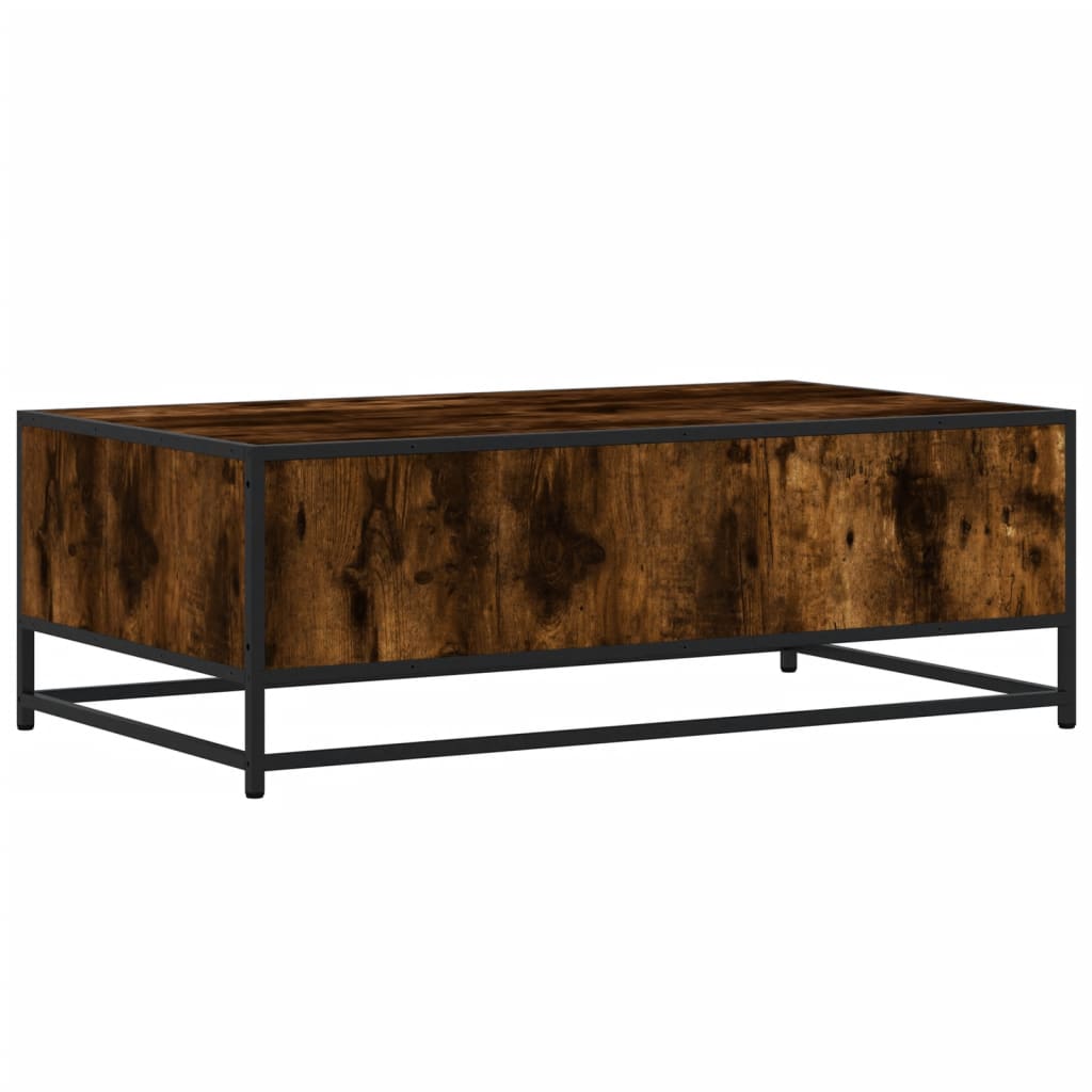 Coffee Table 100x57x35 cm Engineered Wood and Metal Smoked oak