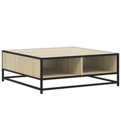 vidaXL Coffee Table Sonoma Oak 80x80x30 cm Engineered Wood and Metal 2