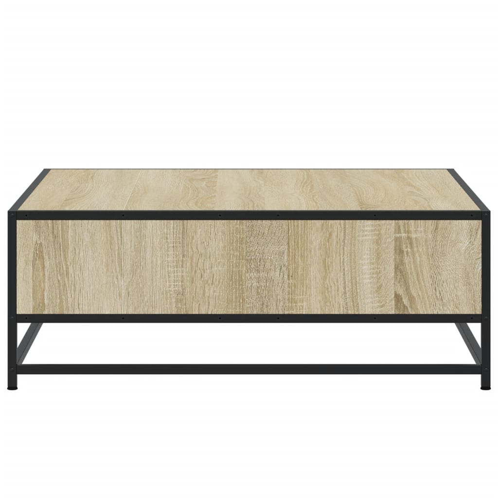 vidaXL Coffee Table Sonoma Oak 80x80x30 cm Engineered Wood and Metal 6