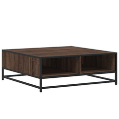 vidaXL Coffee Table Brown Oak 80x80x30 cm Engineered Wood and Metal 2