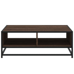 vidaXL Coffee Table Brown Oak 80x80x30 cm Engineered Wood and Metal 5