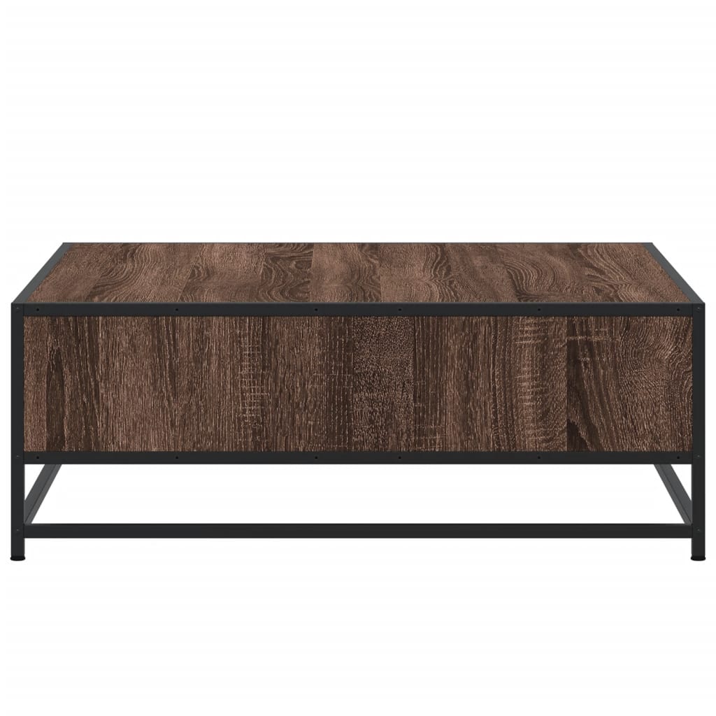 vidaXL Coffee Table Brown Oak 80x80x30 cm Engineered Wood and Metal 6