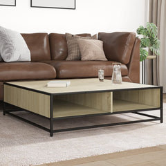 vidaXL Coffee Table Brown Oak Engineered Wood and Metal