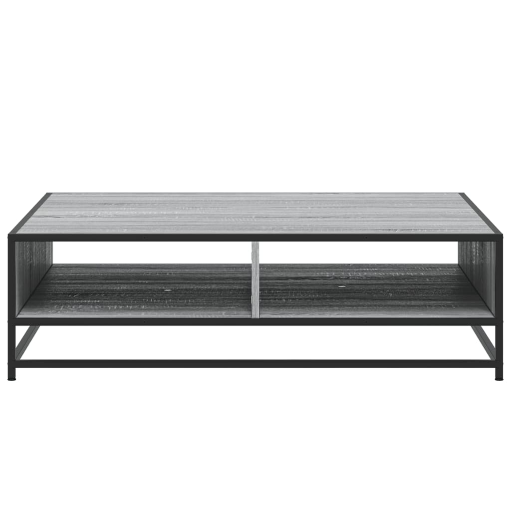 vidaXL Coffee Table Grey Sonoma 100x100x30 cm Engineered Wood and Metal 5