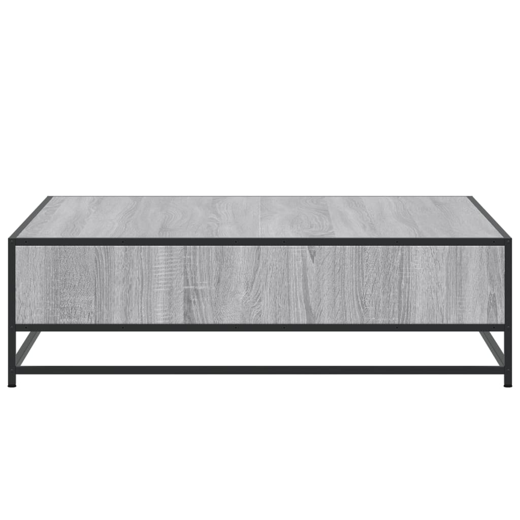 vidaXL Coffee Table Grey Sonoma 100x100x30 cm Engineered Wood and Metal 6