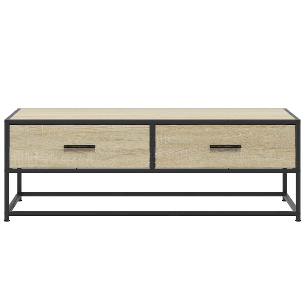 vidaXL Coffee Table Sonoma Oak 100x50x35 cm Engineered Wood and Metal 5