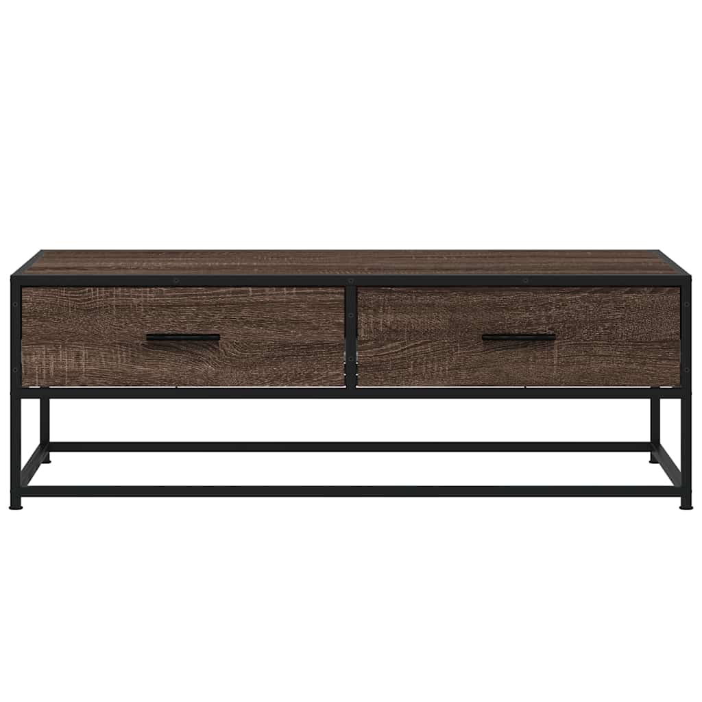 vidaXL Coffee Table Brown Oak 100x50x35 cm Engineered Wood and Metal 5