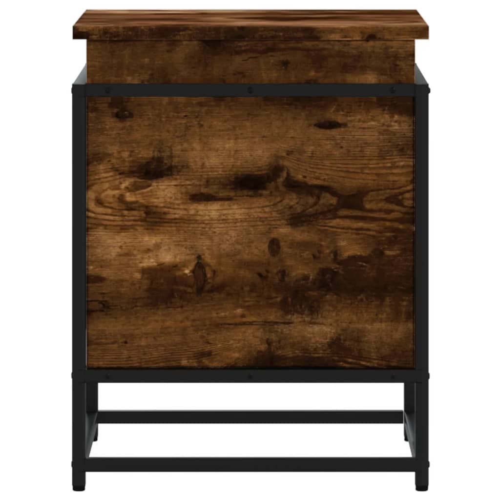 vidaXL Storage Box with Lid Smoked Oak 40x40x51.5 cm Engineered Wood 4