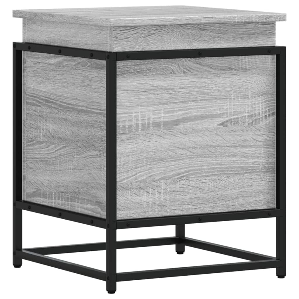 vidaXL Storage Box with Lid Grey Sonoma 40x40x51.5 cm Engineered Wood 2