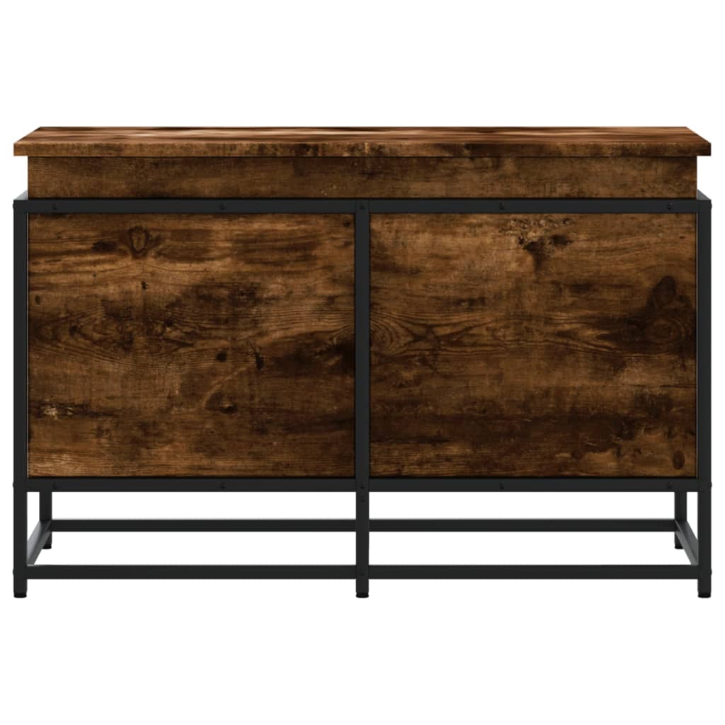 vidaXL Storage Box with Lid Smoked Oak 80x40x51.5 cm Engineered Wood 4