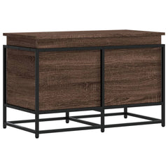 vidaXL Storage Box with Lid Brown Oak 80x40x51.5 cm Engineered Wood 2