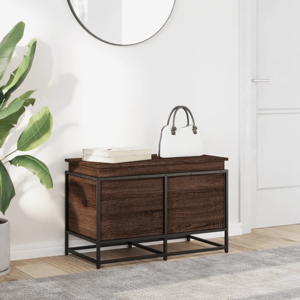 vidaXL Storage Box with Lid Brown Oak 80x40x51.5 cm Engineered Wood 3