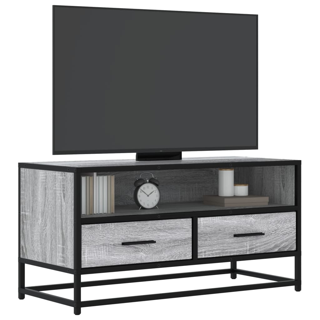 TV Cabinet 80x34,5x40 cm Engineered Wood and Metal Grey sonoma 80 cm