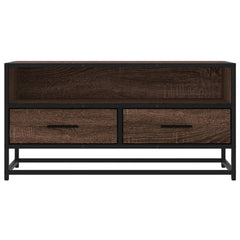 vidaXL TV Cabinet Brown Oak 80x34.5x40 cm Engineered Wood and Metal 4