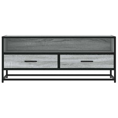 vidaXL TV Cabinet Grey Sonoma 100x34.5x40 cm Engineered Wood and Metal 4