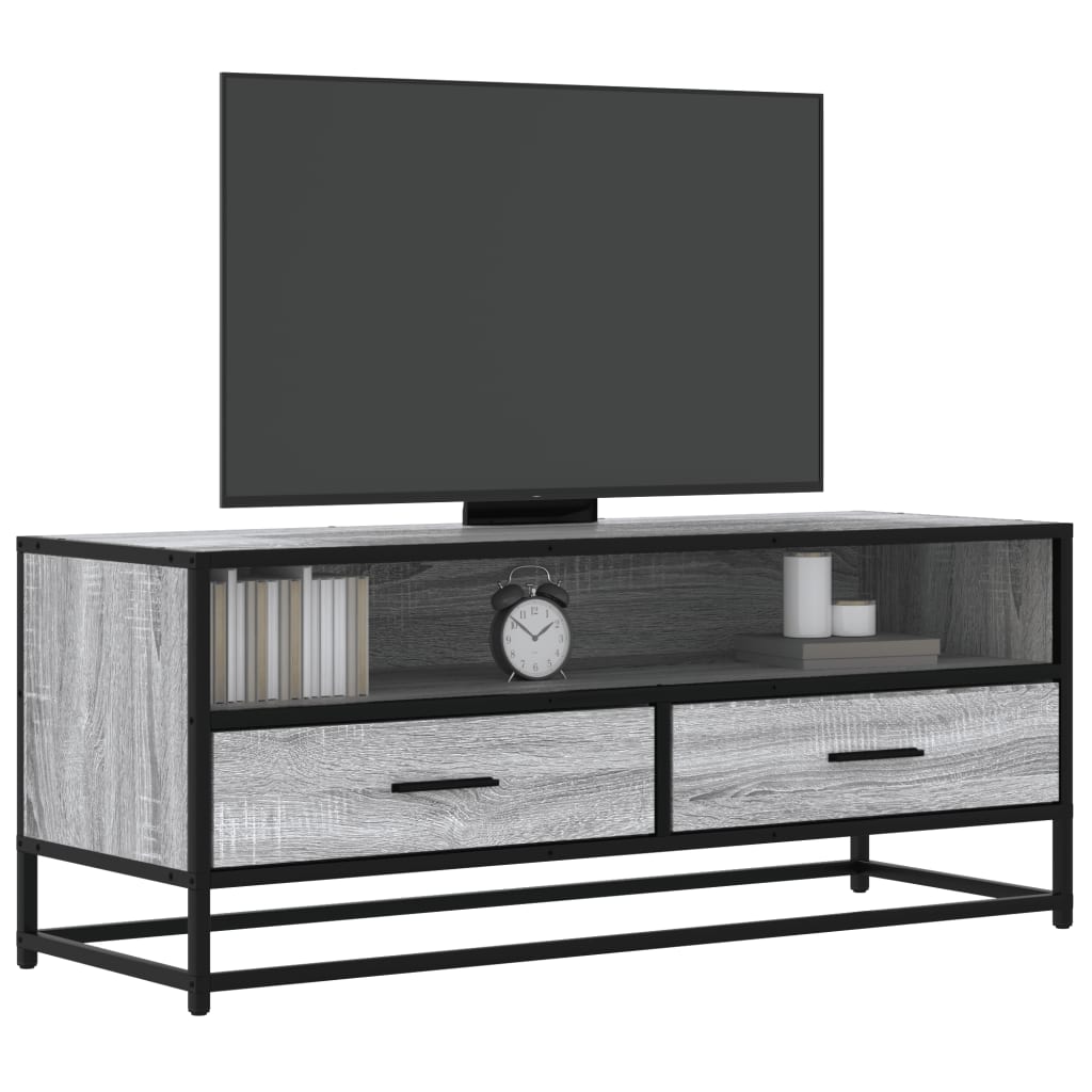 TV Cabinet 80x34,5x40 cm Engineered Wood and Metal Grey sonoma 100 cm