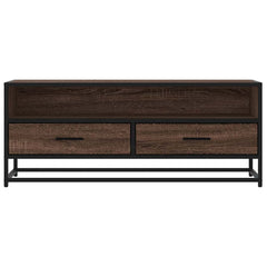 vidaXL TV Cabinet Brown Oak 100x34.5x40 cm Engineered Wood and Metal 4