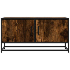 vidaXL TV Cabinet Smoked Oak 80x34.5x40 cm Engineered Wood and Metal 4