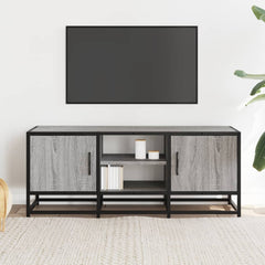 vidaXL TV Cabinet Grey Sonoma 100x35x41 cm Engineered Wood and Metal 3