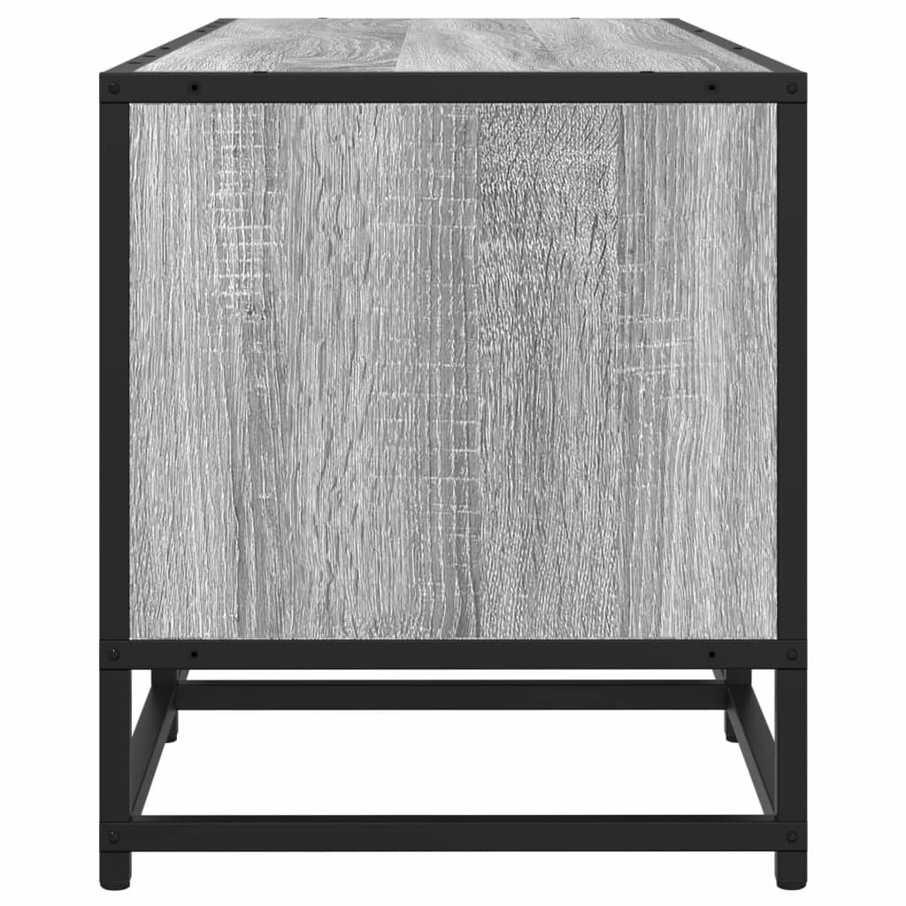 vidaXL TV Cabinet Grey Sonoma 100x35x41 cm Engineered Wood and Metal 5