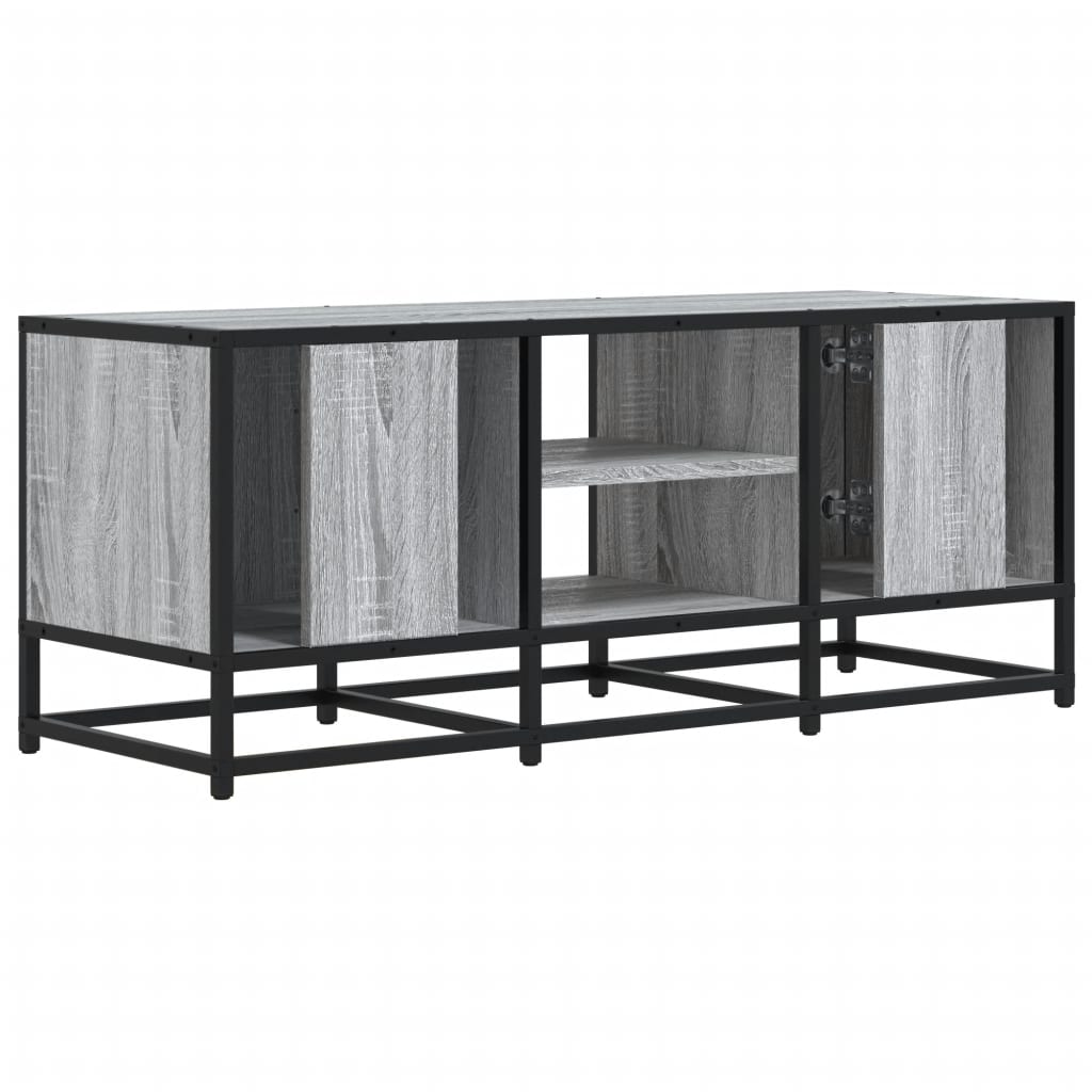 vidaXL TV Cabinet Grey Sonoma 100x35x41 cm Engineered Wood and Metal 6
