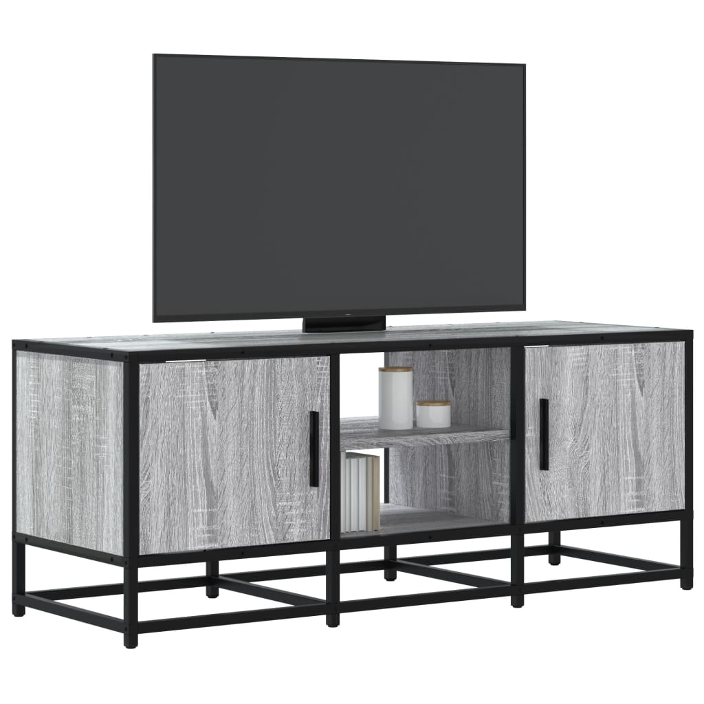 vidaXL TV Cabinet Grey Sonoma 100x35x41 cm Engineered Wood and Metal 1